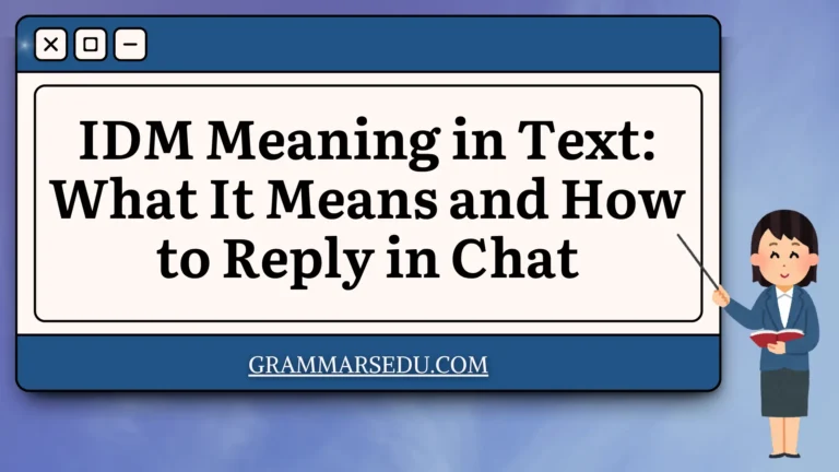 IDM Meaning in Text What It Means and How to Reply in Chat